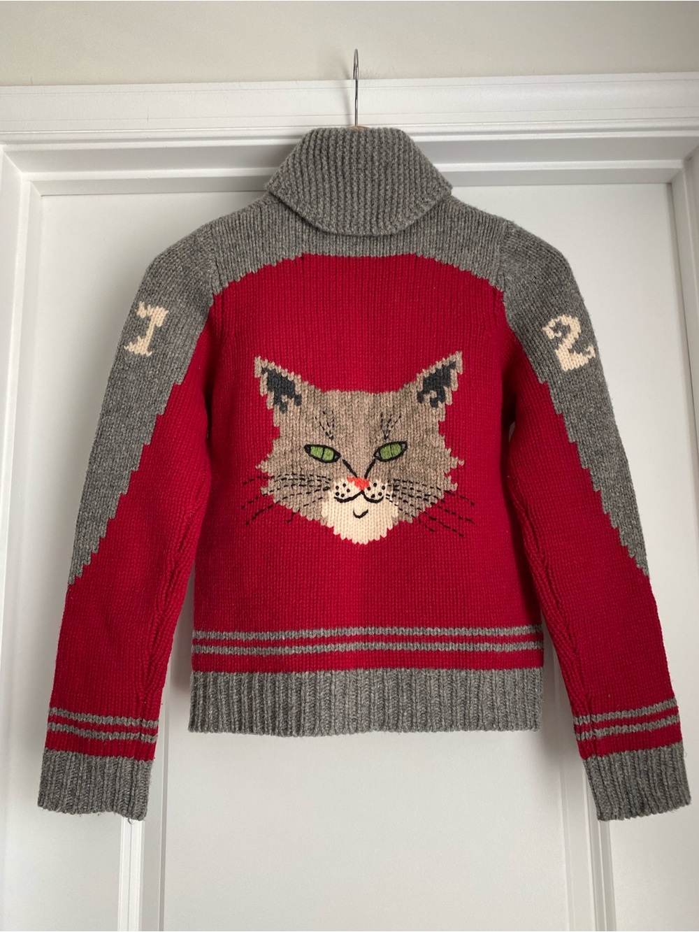 Anthropologie Moth Varsity Cat Cardigan Sweater (Size XS)
